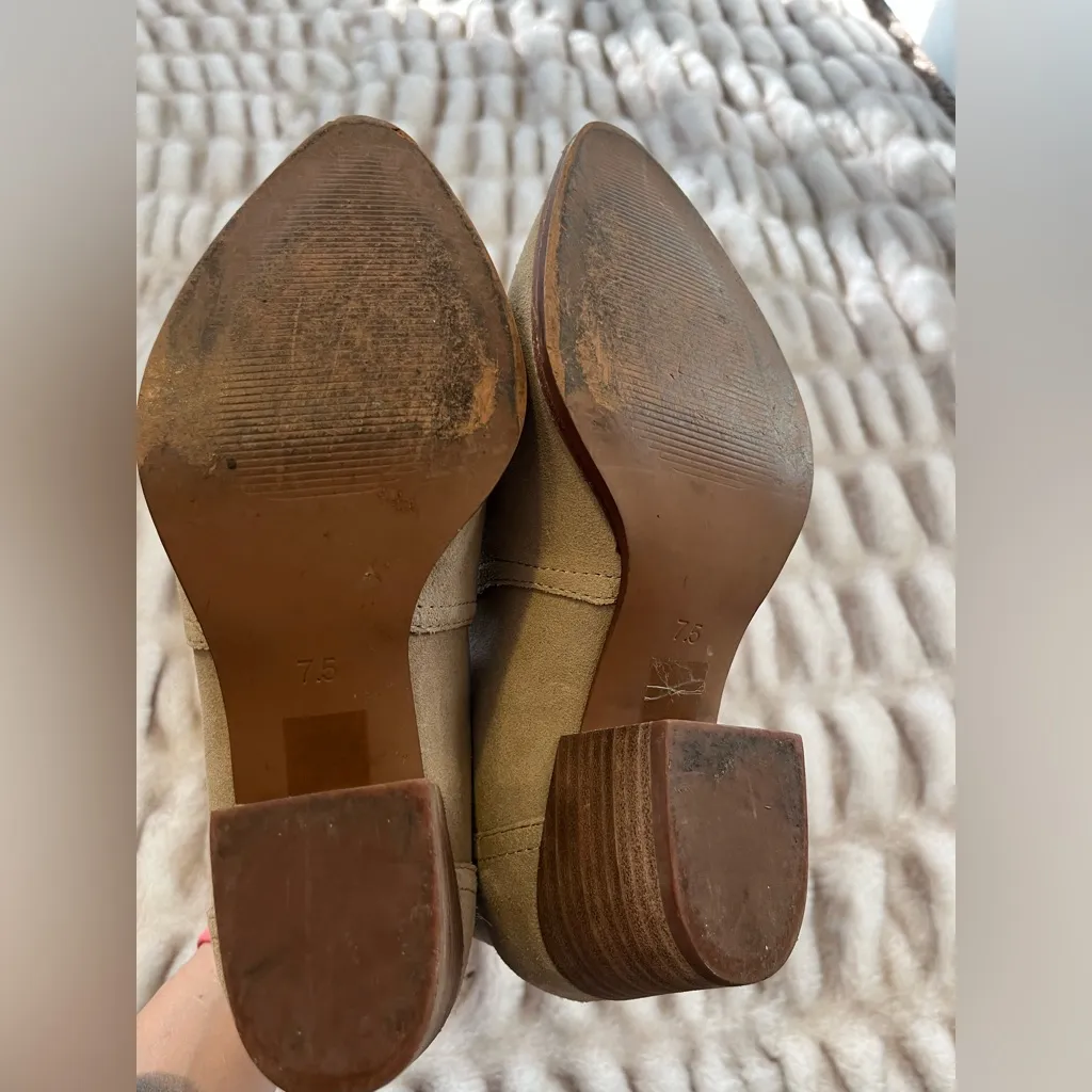 Madewell Tan Suede Western Ankle Boots - Image 8