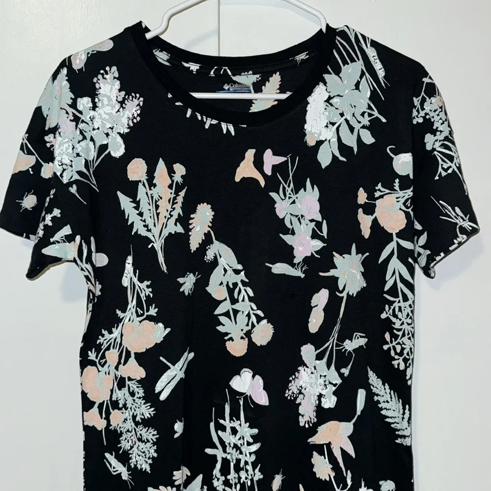 Columbia Park Floral Printed Cotton T-Shirt Dress Women's Size M Medium - Image 3