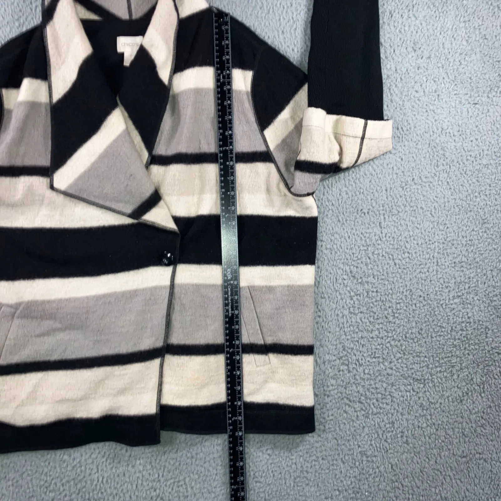 Chicos Wool Jacket Women 3 Neutral Academia Chic Lagenlook Casual US‎ 16 18 - Image 5