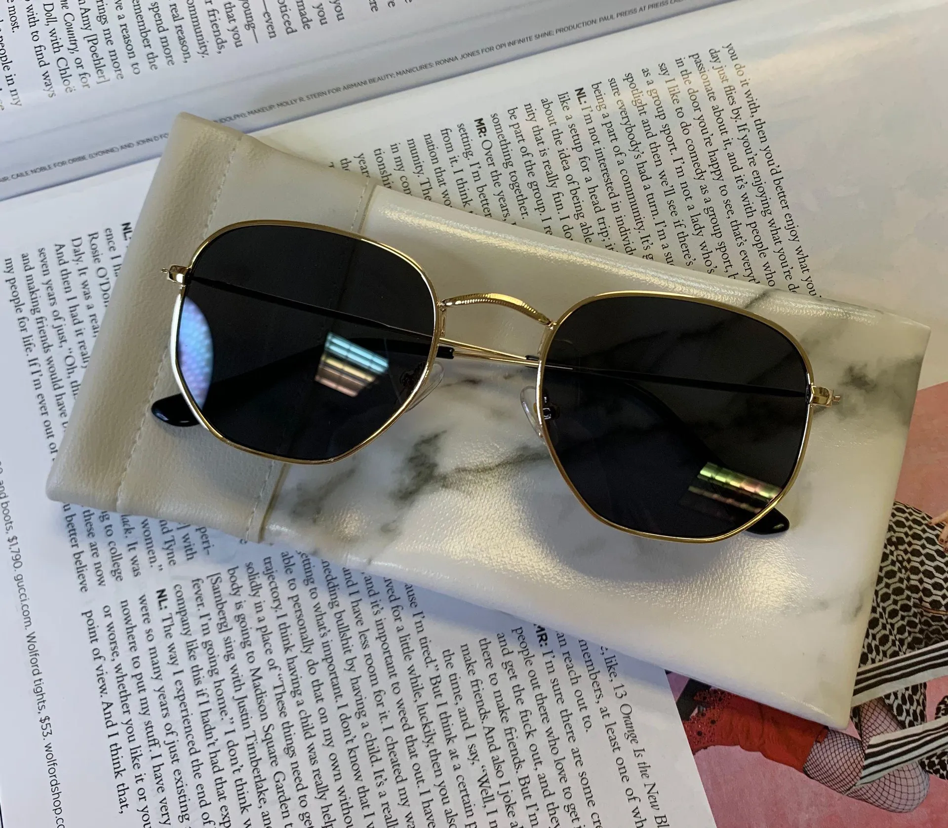 Glasses Case Sunglasses Case Marble Case White - Image 2