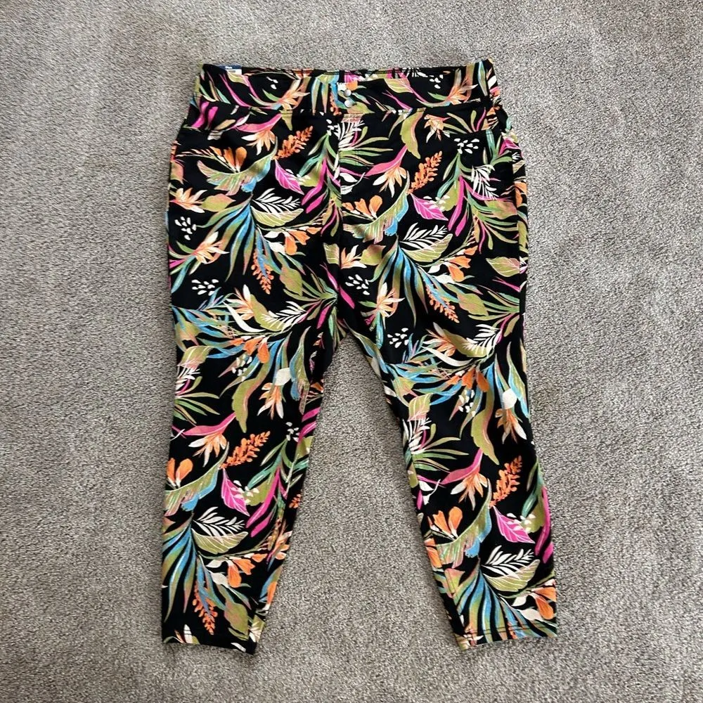 NEW Tropical Mid Rise Jegging in Black size 3X by Terra & Sky - Image 2