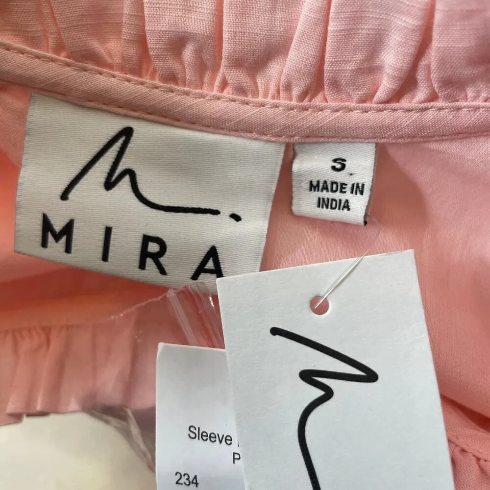 Mira Eyelet Women's Lace Embroidered Floral Top Blouse Shirt Cottagecore Small Pink - Image 6