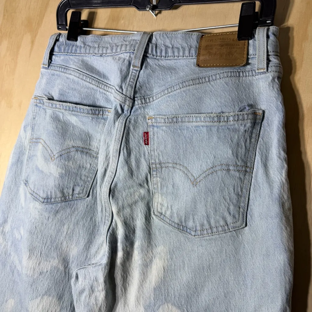 Levi’s 70s High Slim Straight Jeans Women’s 30 Light Wash Bleached Distressed - Image 8