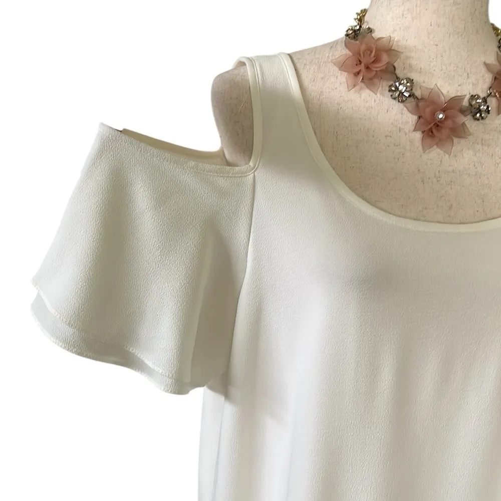 Moa Moa Cold Shoulder Flutter Sleeve Dress - Image 4