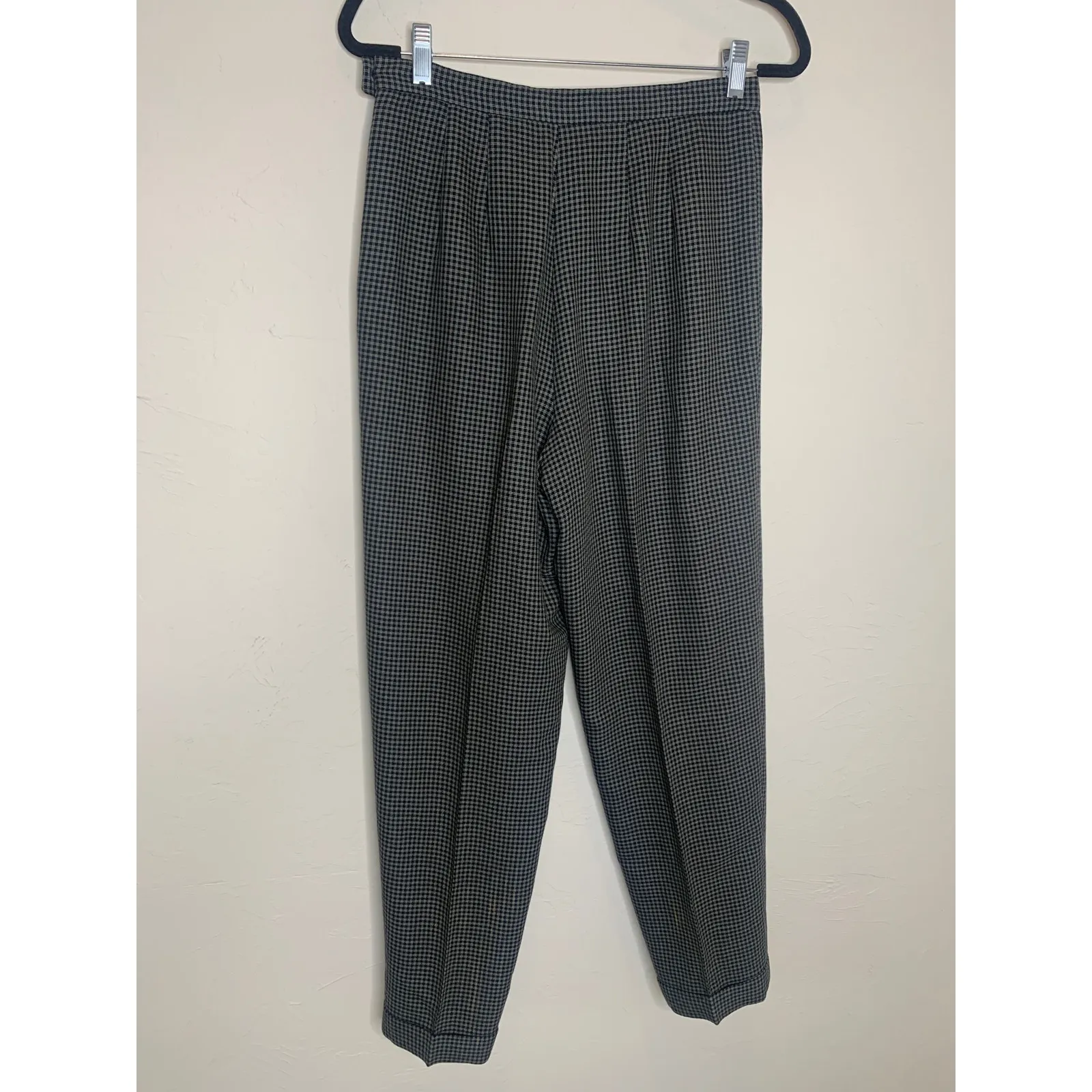 Chaus Vintage Plaid Army Green Black Pants Trousers Career Sz 10 - Image 3