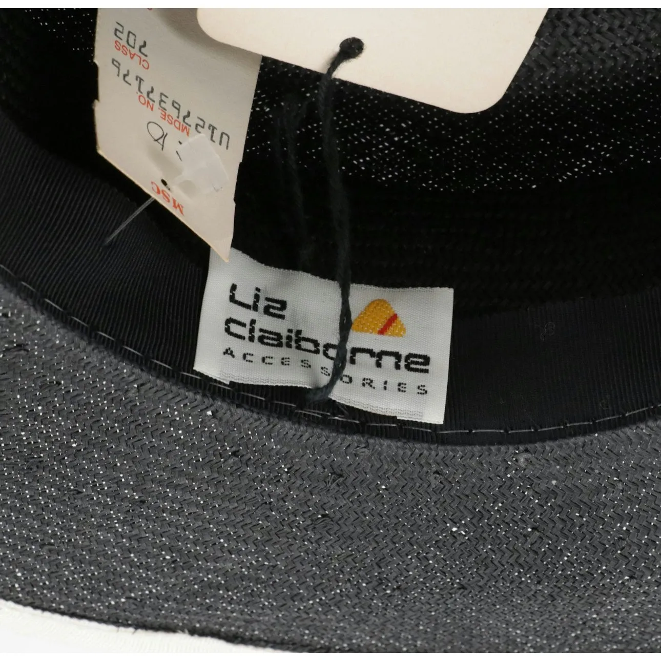 NWT Liz Claiborne Black & White Straw Hat - Image 4