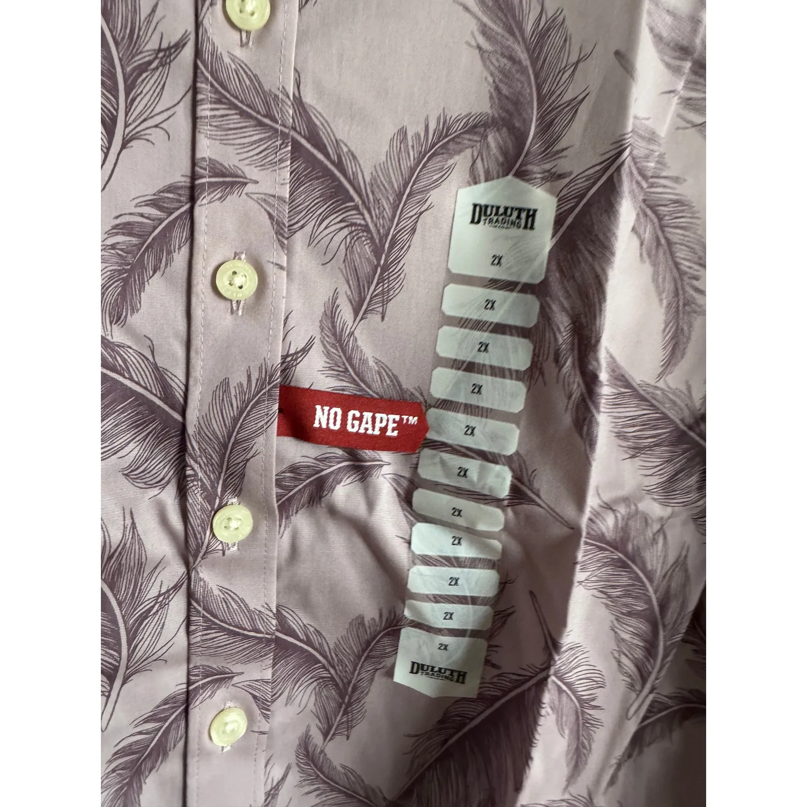 Duluth Trading Co Womens‎ Blouse Sz 2X Wrinklefighter Tunic Purple Feather NEW - Image 5