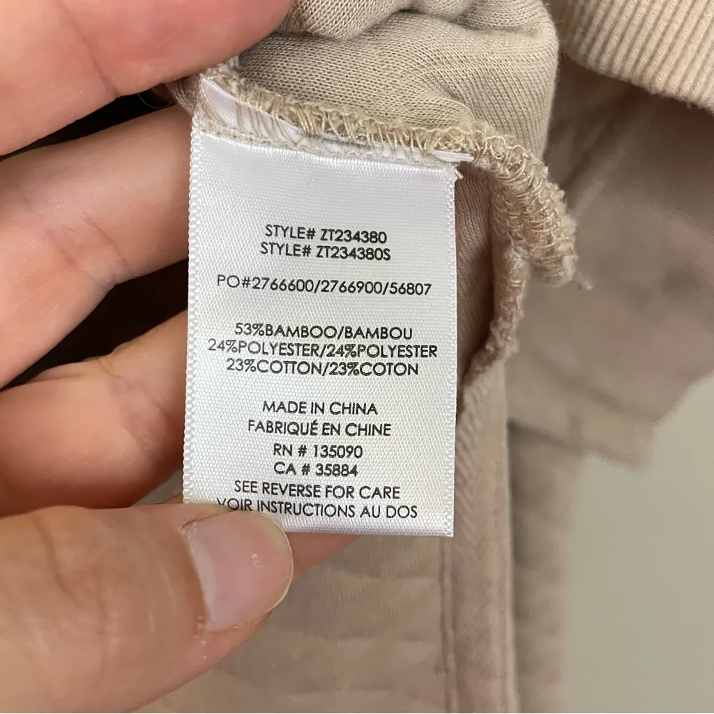 Z Supply Quilted V Neck Weekender Oversized Sweatshirt in‎ Almond Size Medium - Image 11