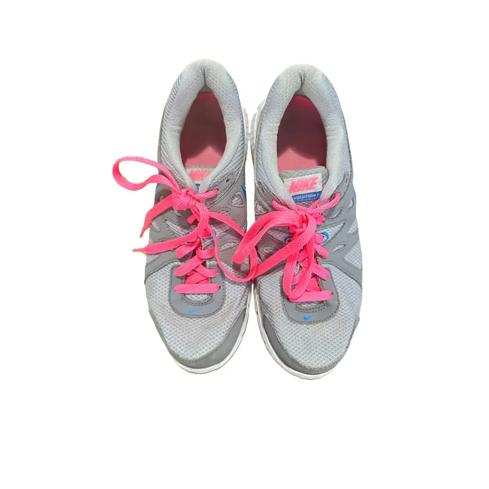 Nike Women's Revolution 2 Pink Blue Gray Size 8 Running Shoes - Image 2