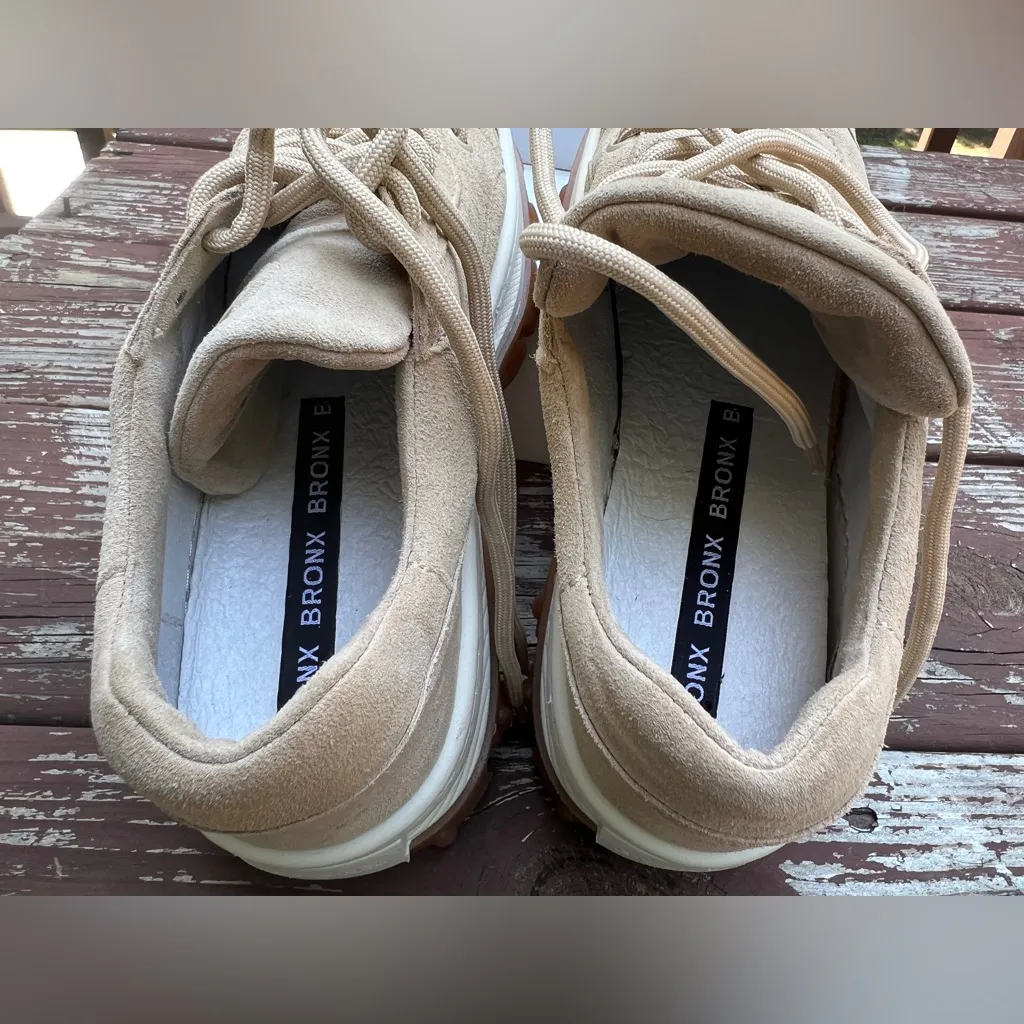 Bronx Jaxstar W/Gum Sole Women Neutral Suede Chunky Streetwear Sneakers|Sz:36EU Tan Size 5 - Image 7