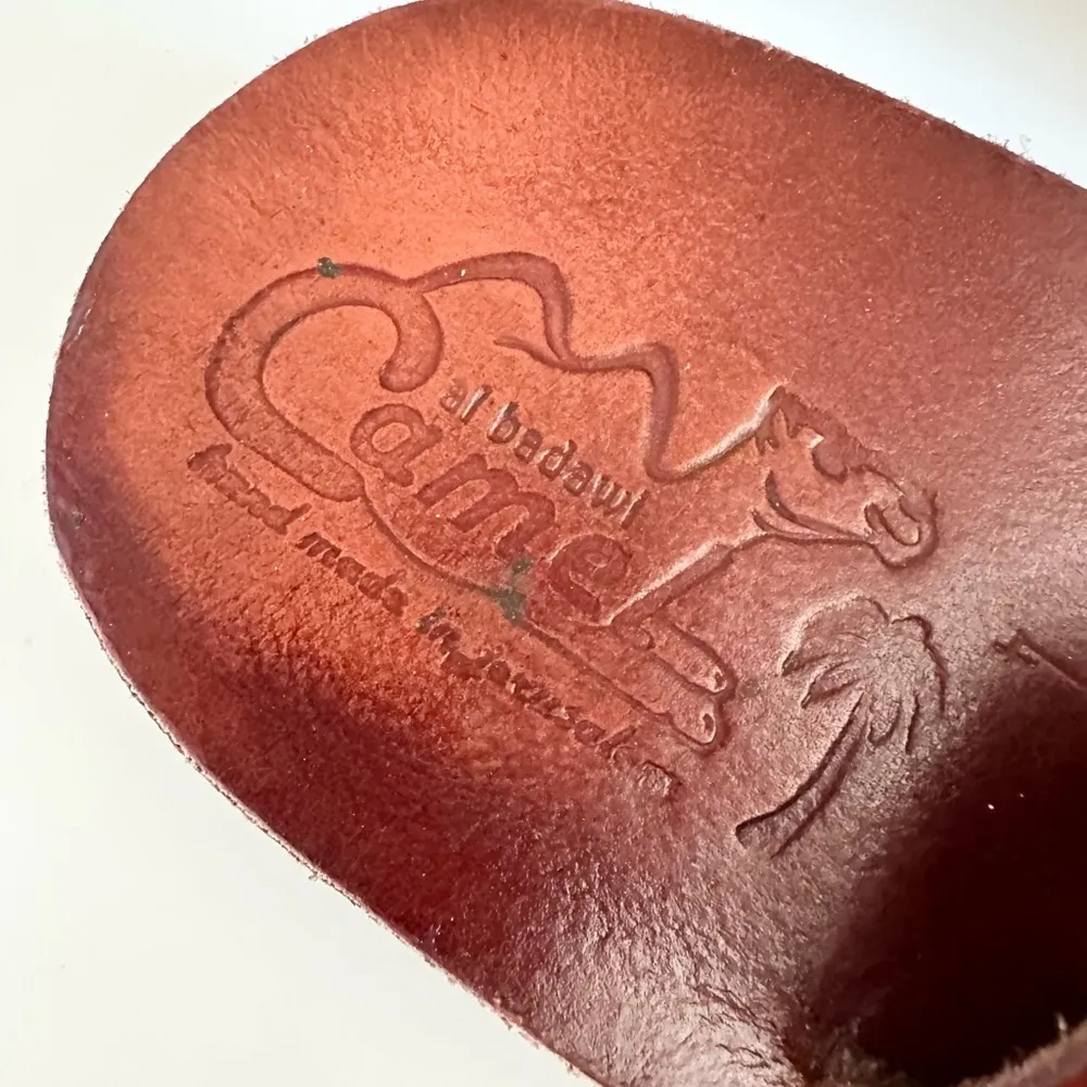 Leather Al Badawi Camel Sandals Hand Made in Jerusalem Sz 44 (10.5 - Image 4