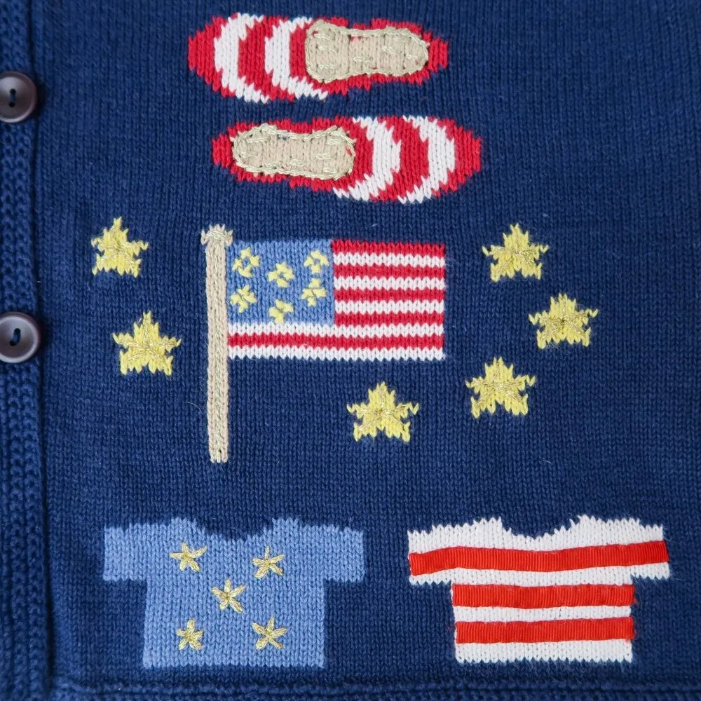 Vintage Y2K Northern Isles 4th of July Sweater Vest Blue Size M - Image 4