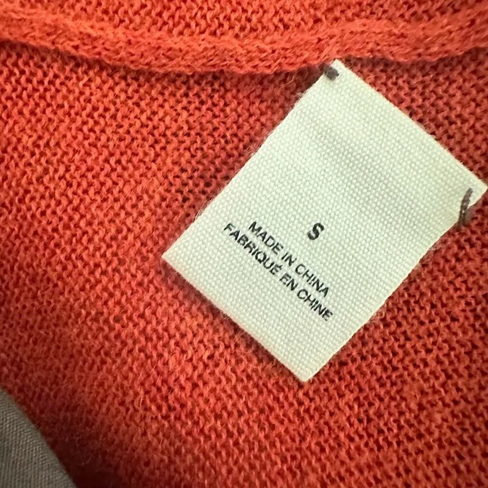 Anthropologie Guinevere Cardigan Sweater Small Burnt Orange Cashmere Boho Earthy - Image 8