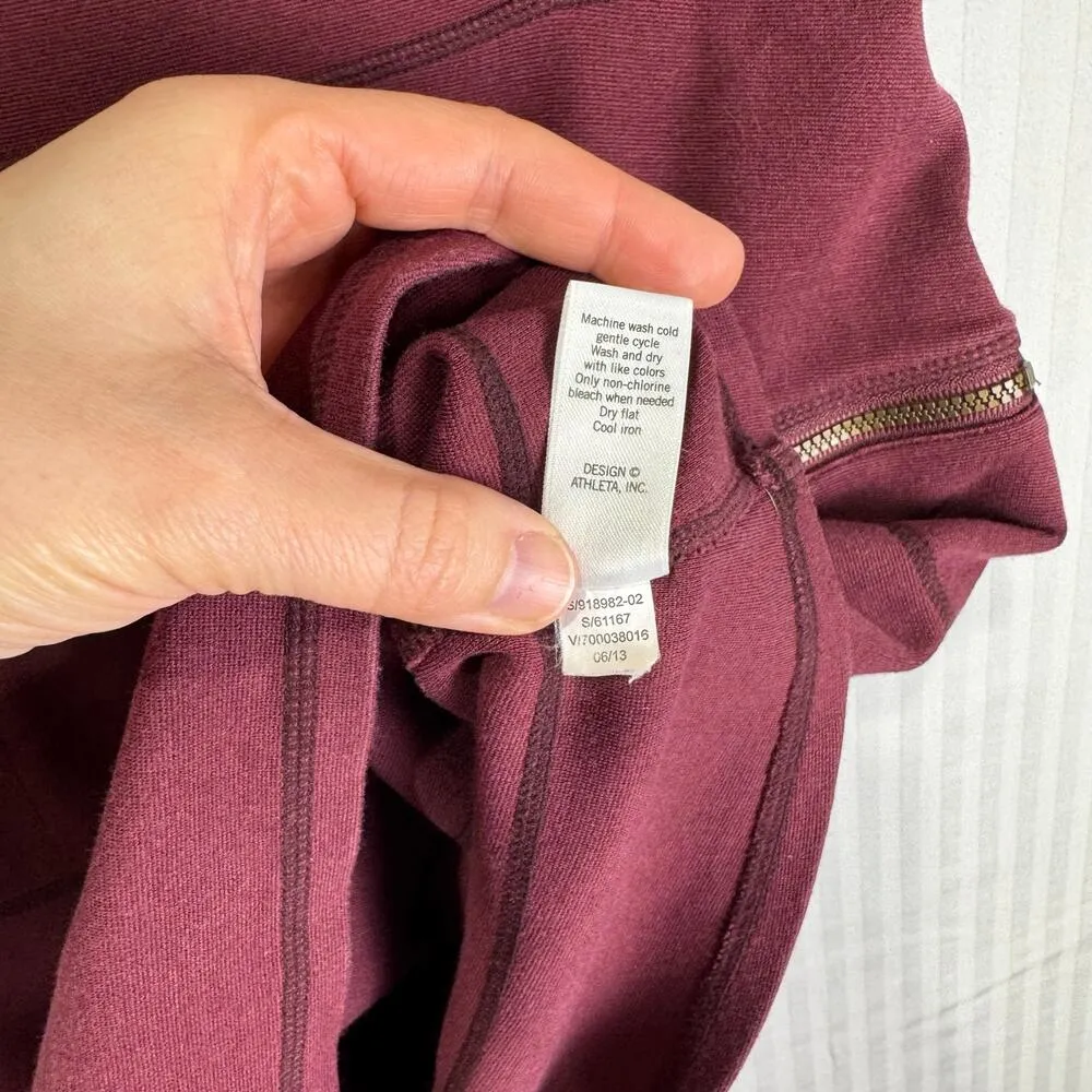 Athleta Maroon Red Athletic Mini Dress Size Petite Medium Zipper Pockets Sporty - Image 5