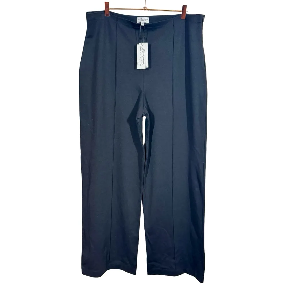 NEW NWT Ripley Rader Black Ponte Knit Wide Leg Pull On Pant 4+ - Image 5