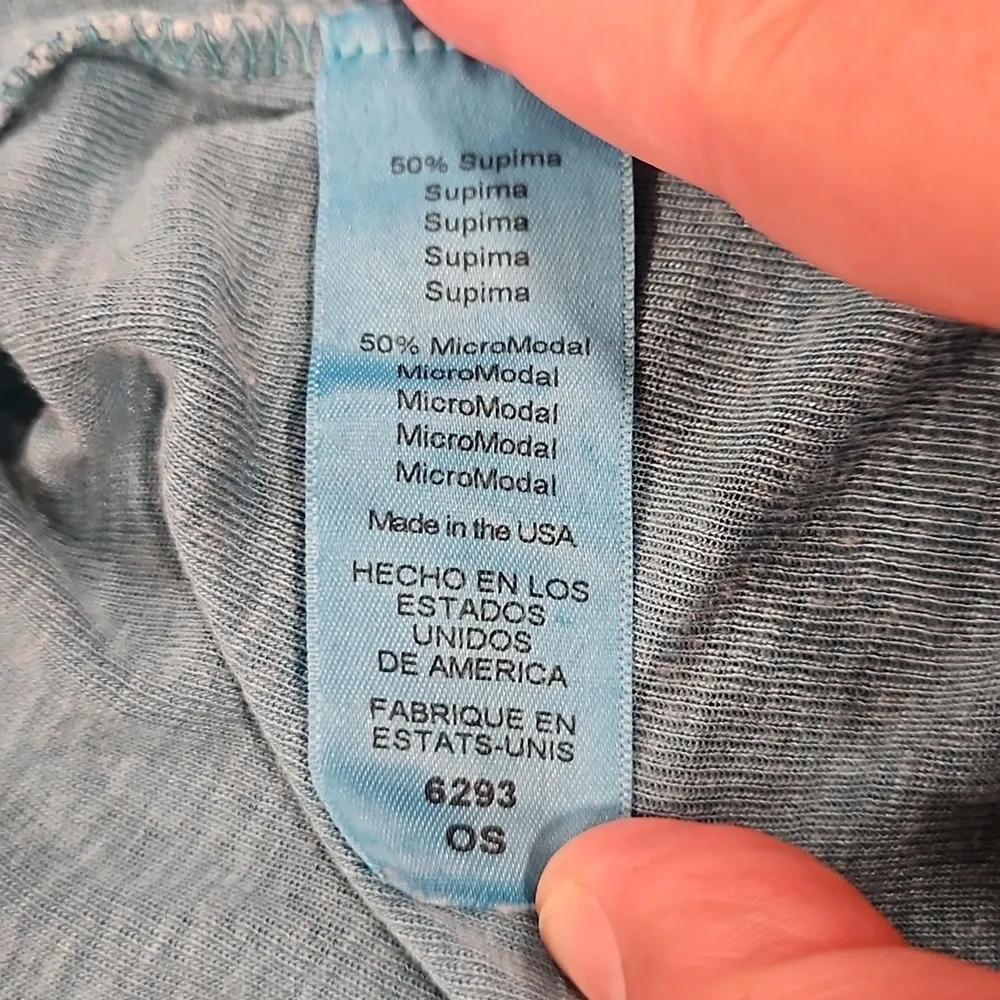 💕MICHAEL STARS💕 Slub Jersey Knit Tee Supima & MicroModal Cotton Blue One SIZE - Image 7