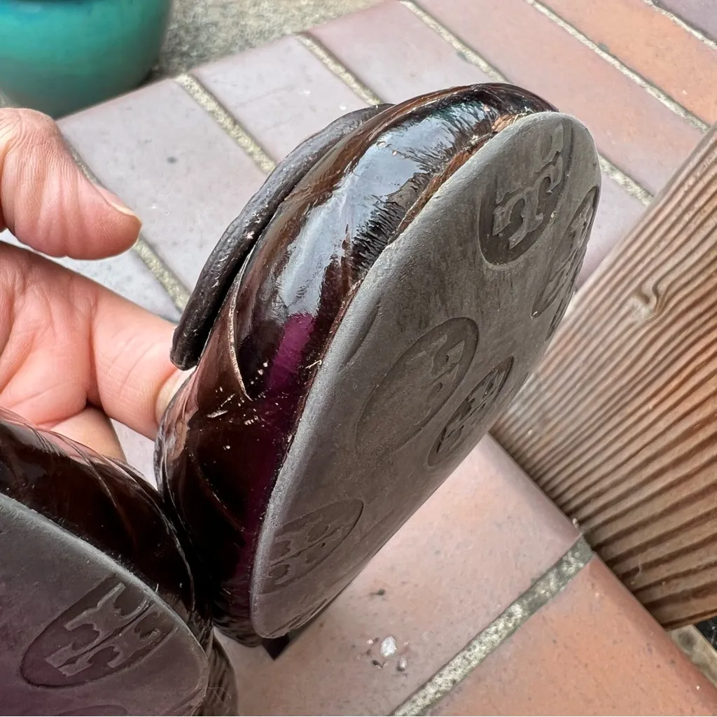 Tory Burch Briwn Patent Leather Flat size 8.5 - Image 8