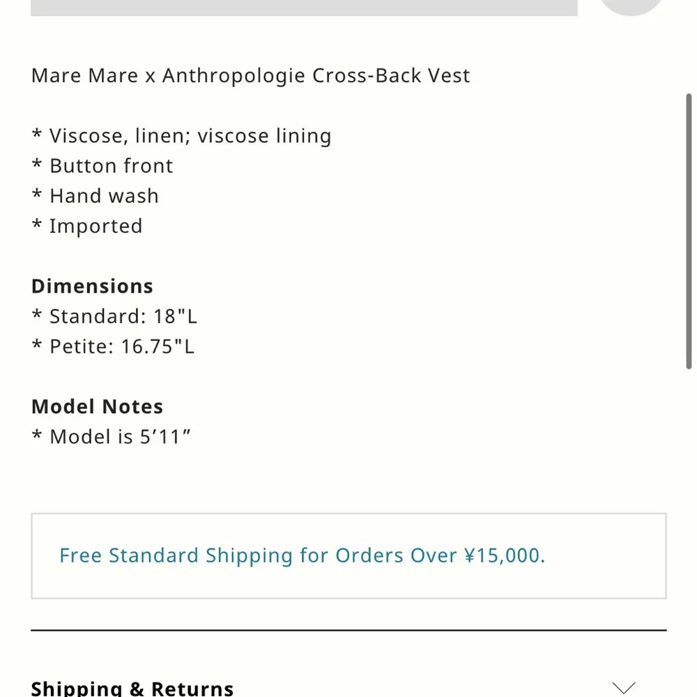 Anthropologie x Mare Mare Red Cross Back Button Front Vest Tank - Image 3