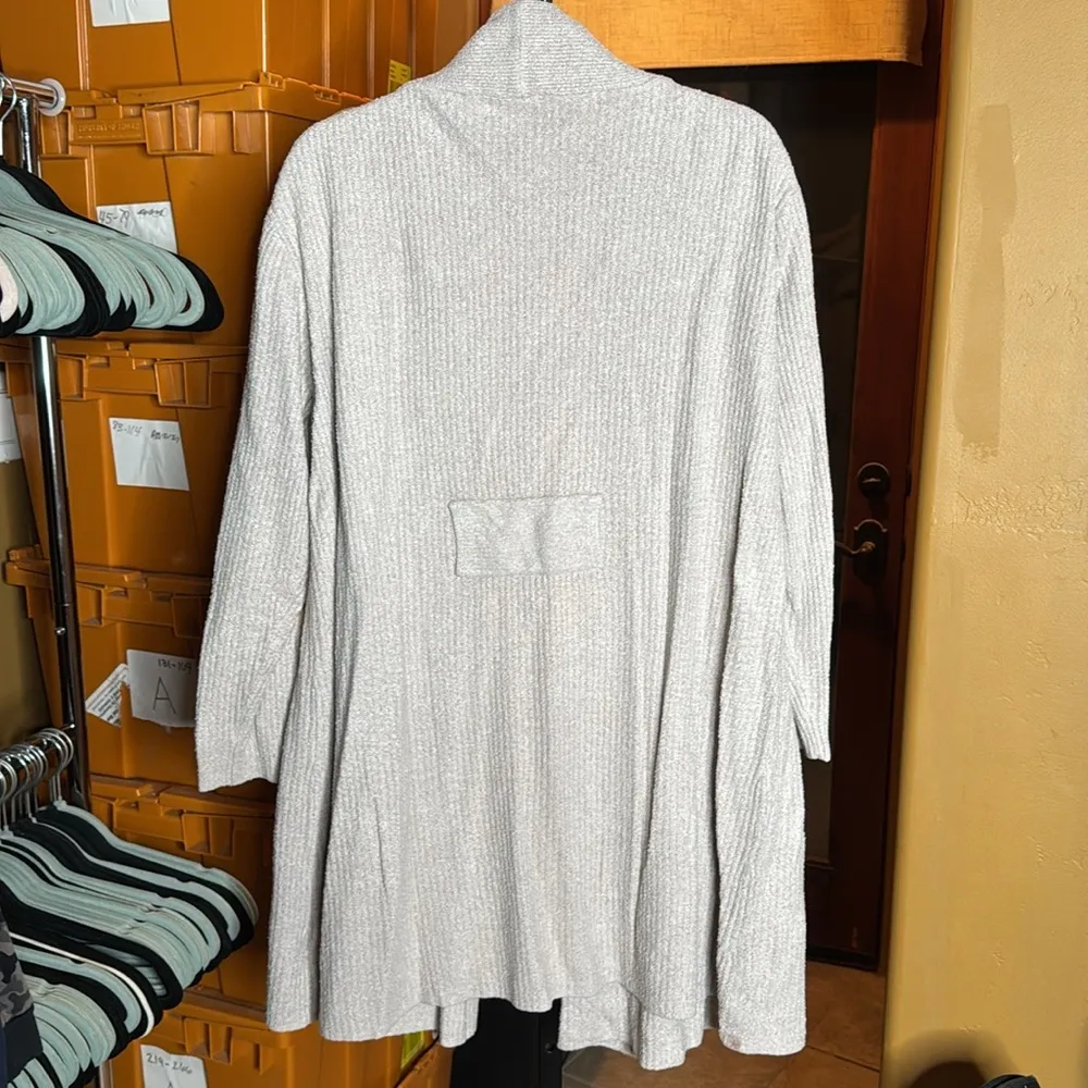 Barefoot Dreams Mushroom Gray CozyChic Lite Ribbed Robe Size Large / XL - Image 11