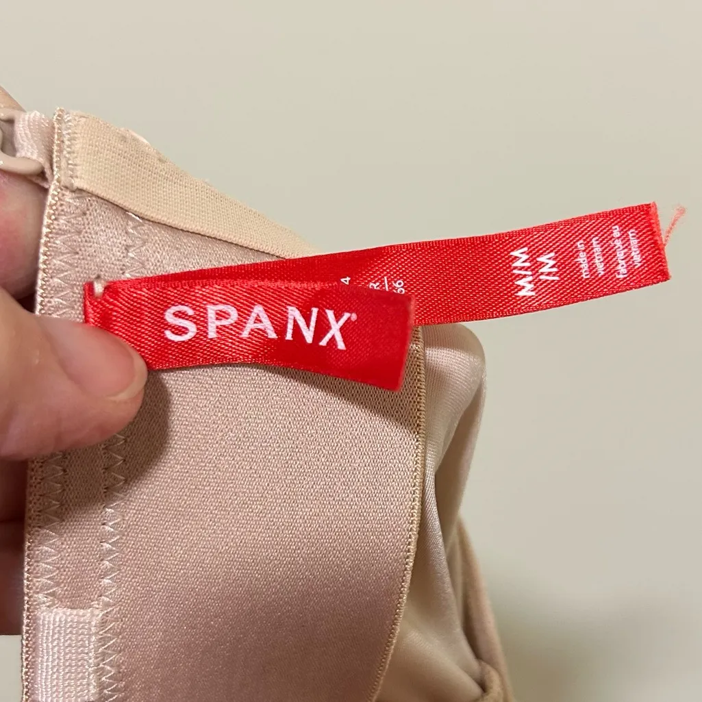 SPANXshape Suit Your Fancy Plunge Low Back Thong Bodysuit in Champagne Beige Med - Image 4