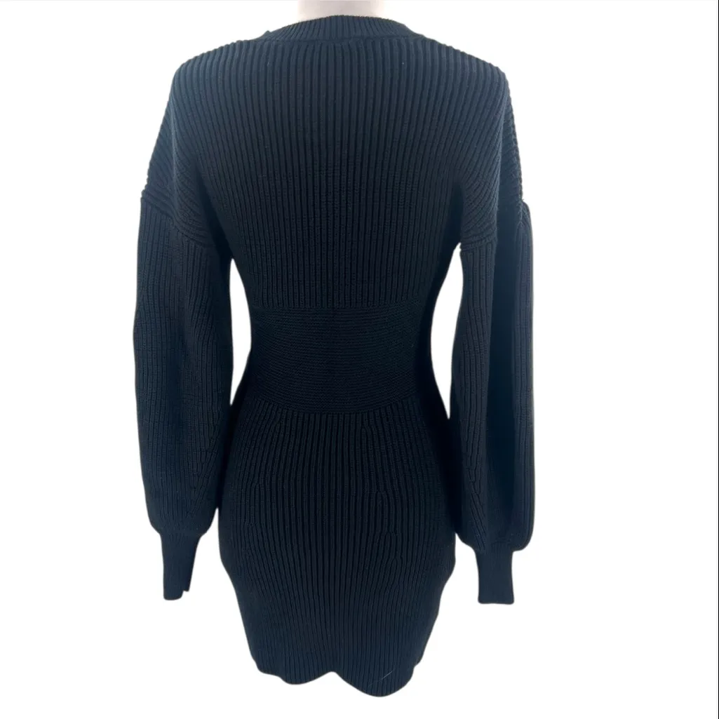 STAUD Marylebone sweater dress black sz - Image 3