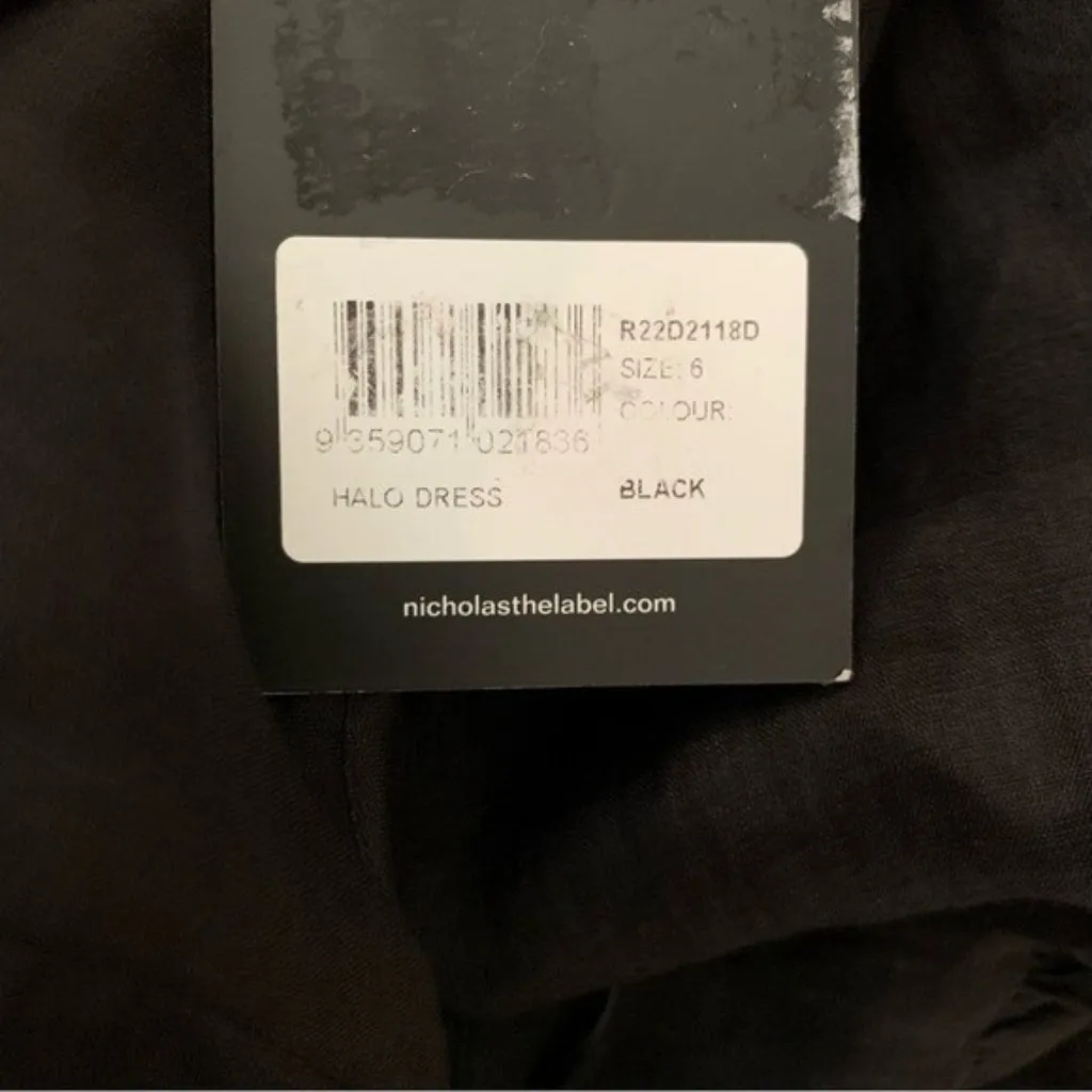 NWT Nicholas Halo Collared Halter Neck Backless Maxi Dress Black size 6 - Image 9