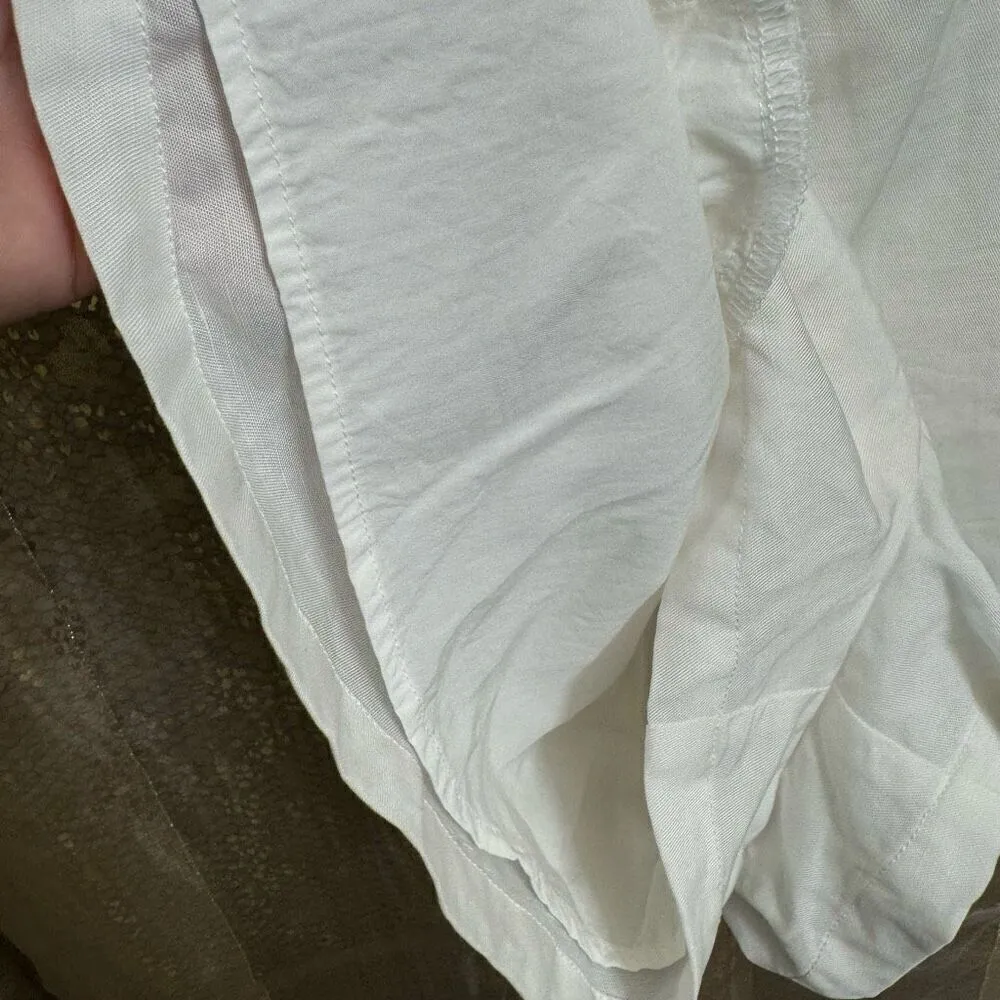 NBD Revolve White Lace Up Back Linen Shorts Romper Medium - Image 4