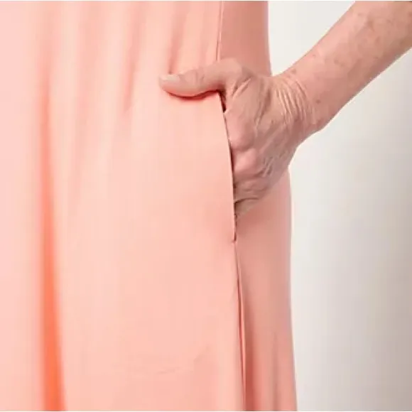 Belle by Kim‎ Gravel Regular Rayon Spandex Elbow Sleeve Maxi Dress Orange Size undefined - Image 3