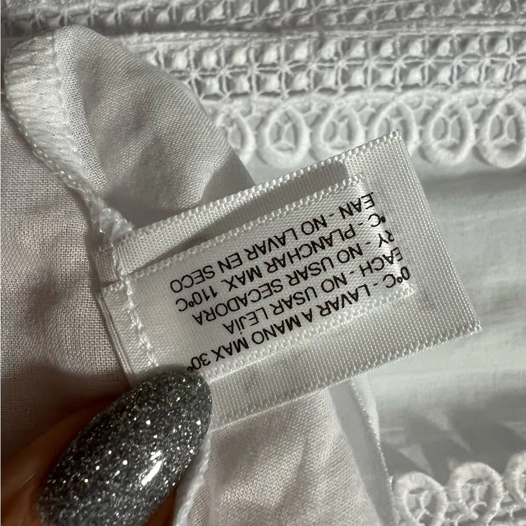 NEW NWT Charo Ruiz Ava Short Strapless Lace Eyelet Dress In White - Image 13