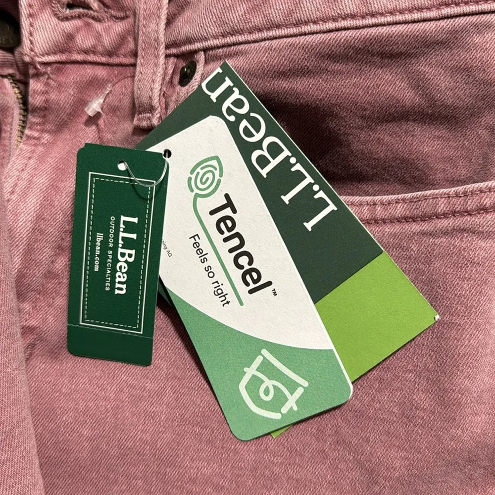 L.L. BEAN women’s 6 med/tall BeanFlex slim leg high rise jeans rose shadow new Pink - Image 6