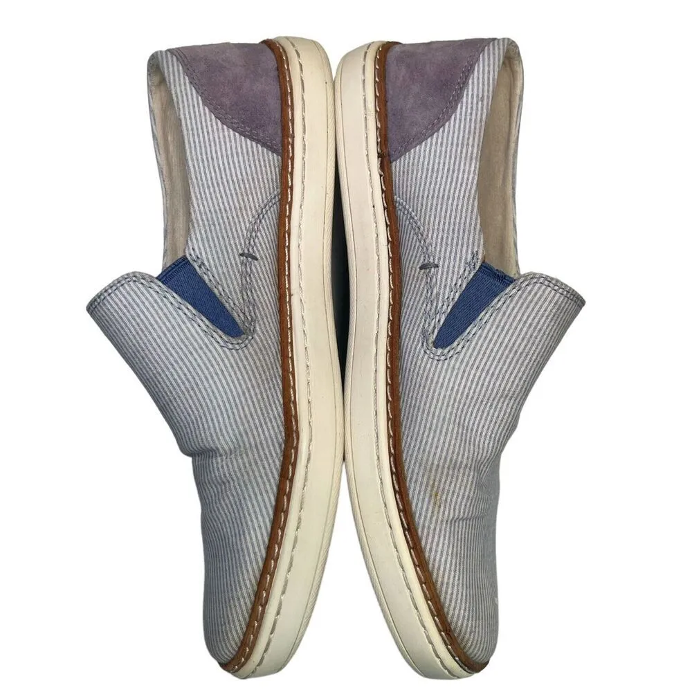 Ugg Australia Adley Boat Shoes Slip On Sneaker Women Blue Stripe Canvas Size 6.5 - Image 5