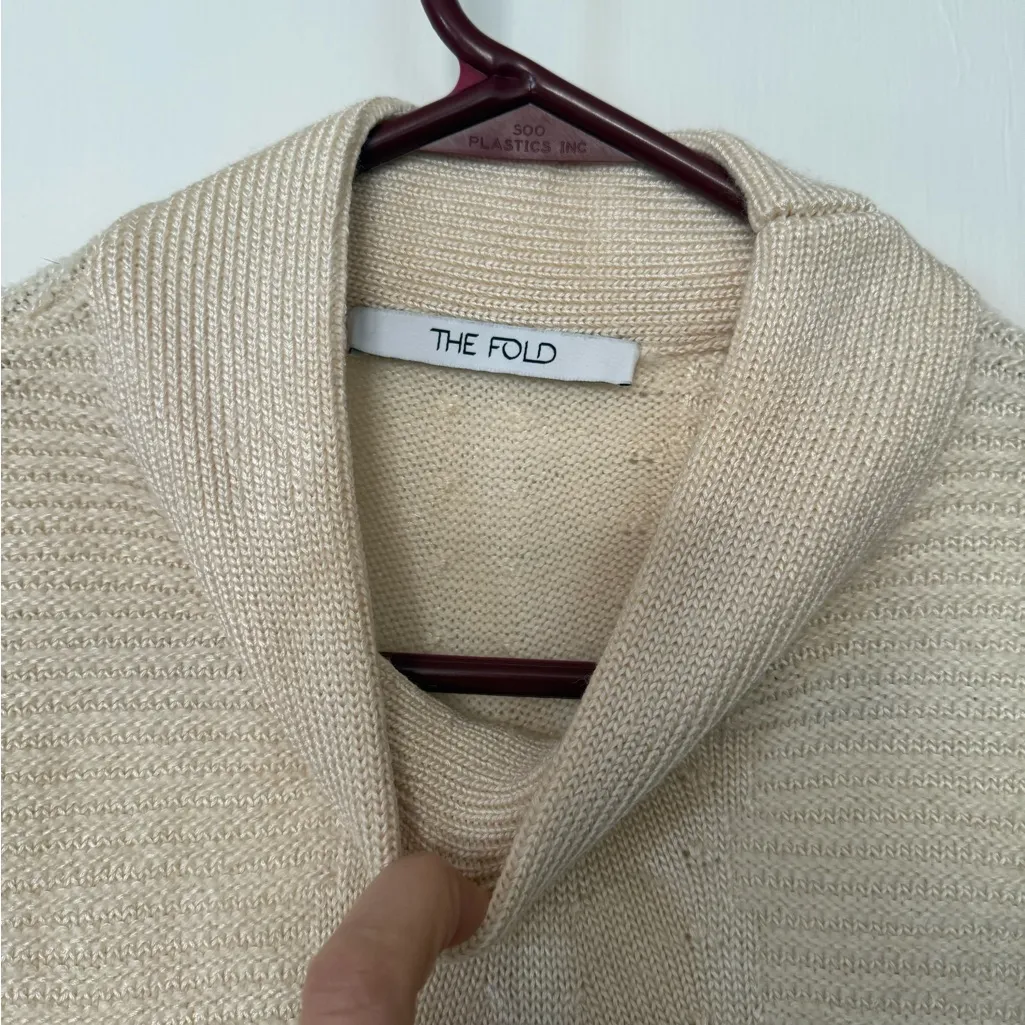 Women’s The Fold London Cream Rayon Blend Mock Neck Cream Tunic Sweater Size S - Image 3