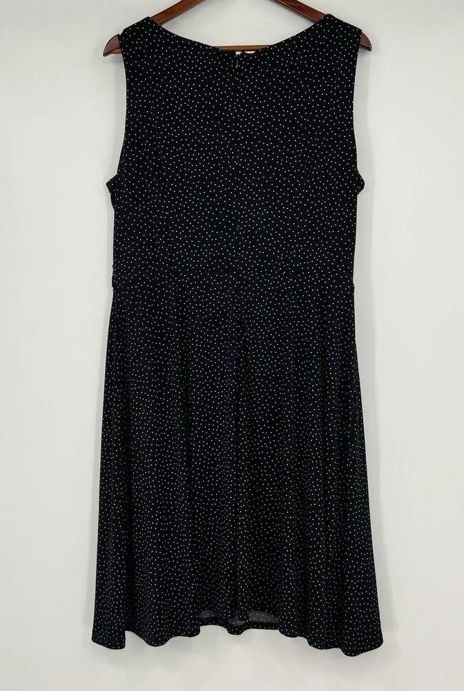 Jessica Howard plus size black & white polka dot sleeveless zip back dress 18W - Image 2