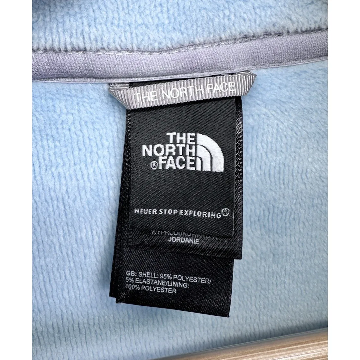 North Face Women's Full Zip‎ Jacket Medium Blue Zipper Pockets Logo Warm EUC - Image 2
