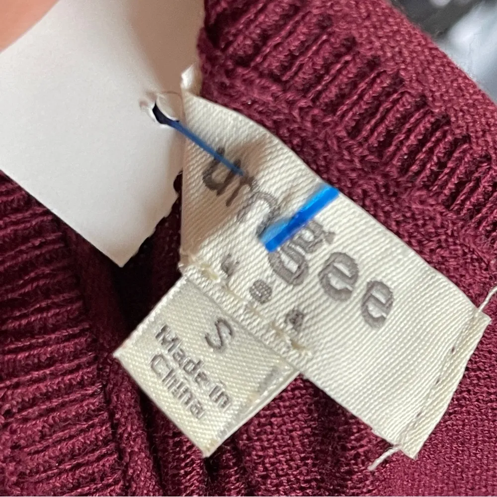 UMGEE | Burgundy Flutter Shoulder Sweater Sz S - Image 53