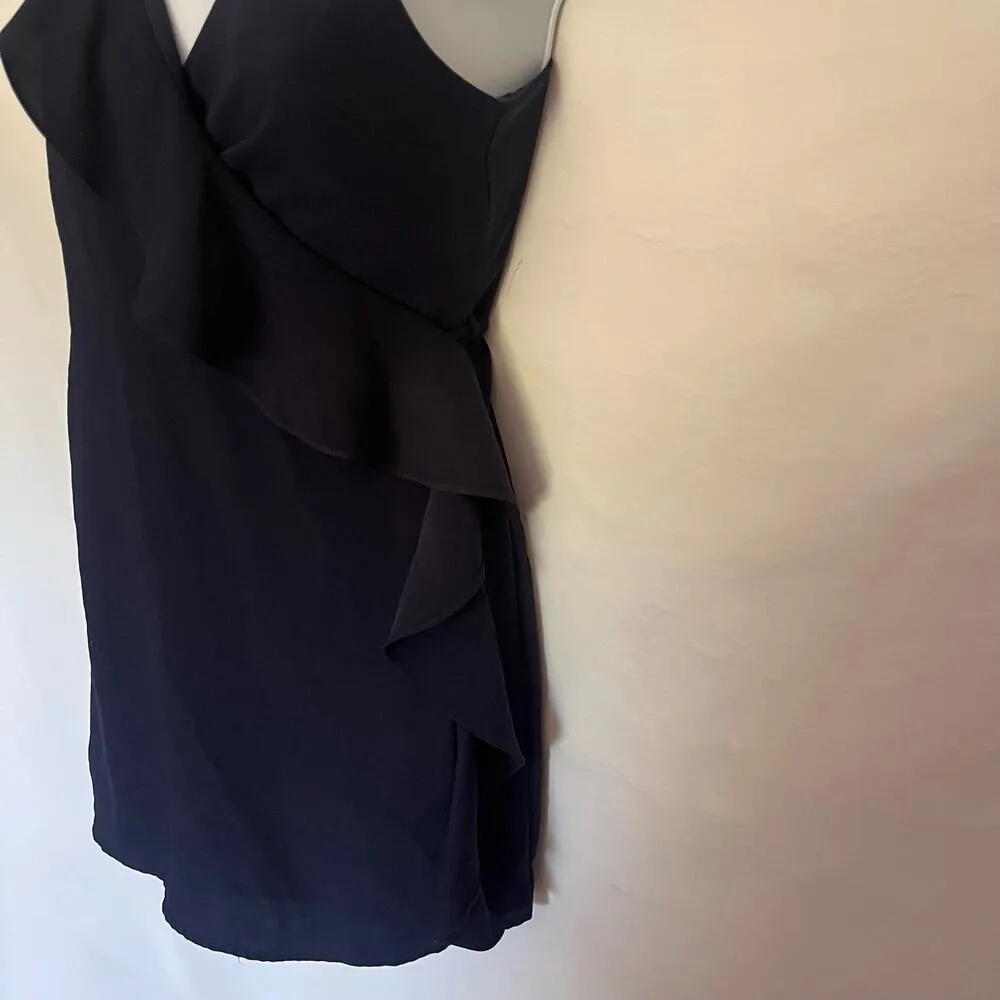 THE IMPECCABLE PIG Tie Wrap Sleeveless Mini Womens Dress Size Small Blue Ruffle - Image 4