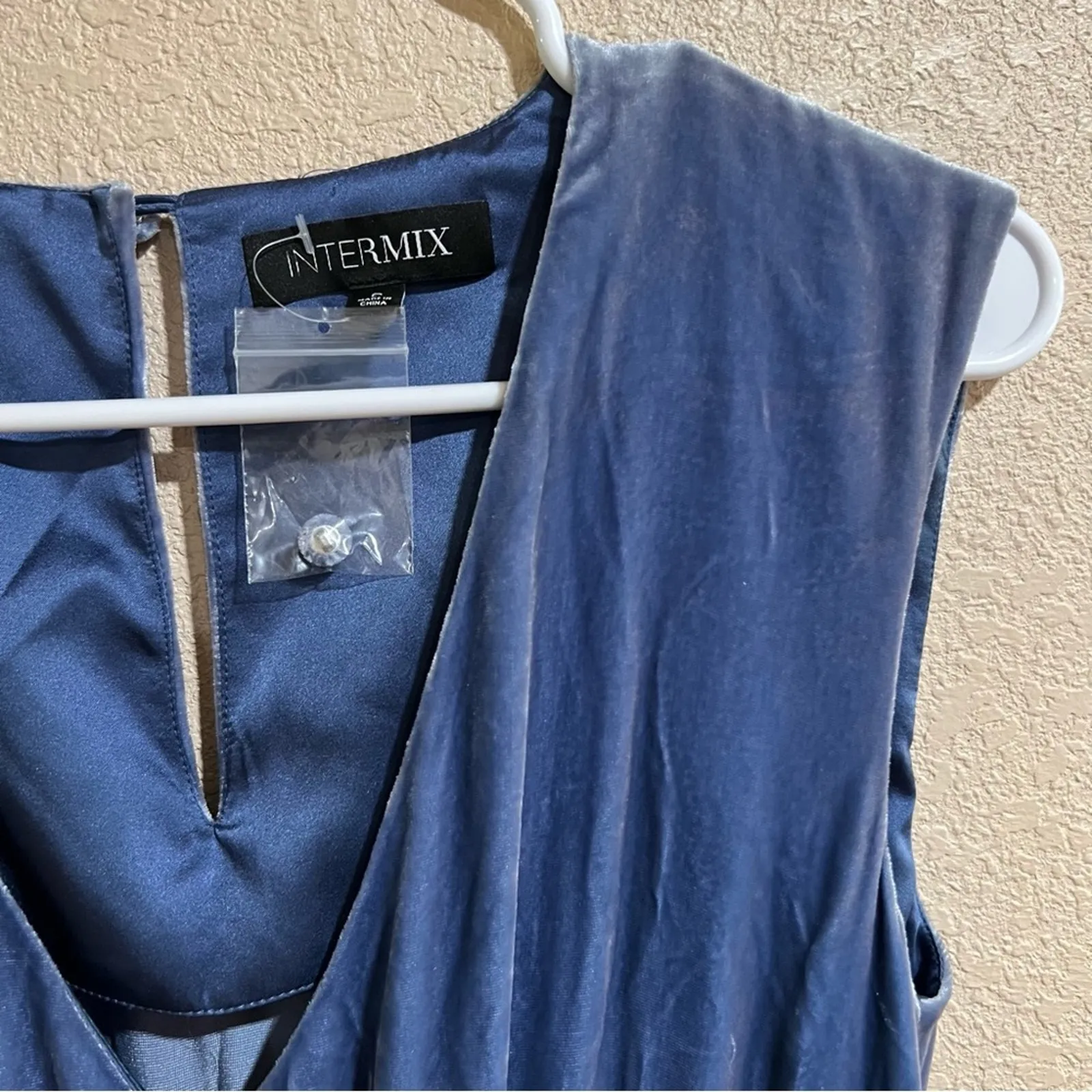 Intermix Cynthia blue velvet sleeveless jumpsuit NEW - Image 6