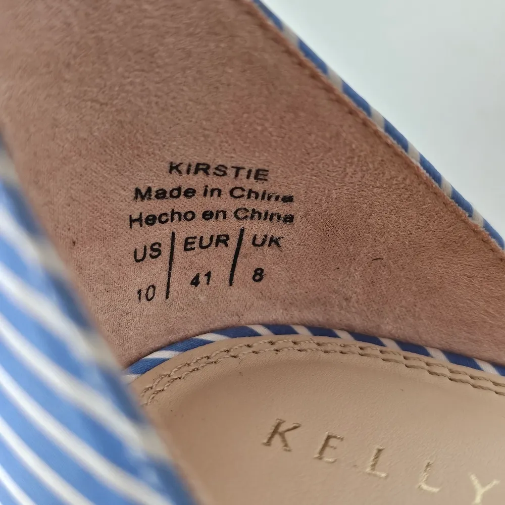 Kelly & Katie Blue Stiped Satin Heeled Sandals Size 10 - Image 10