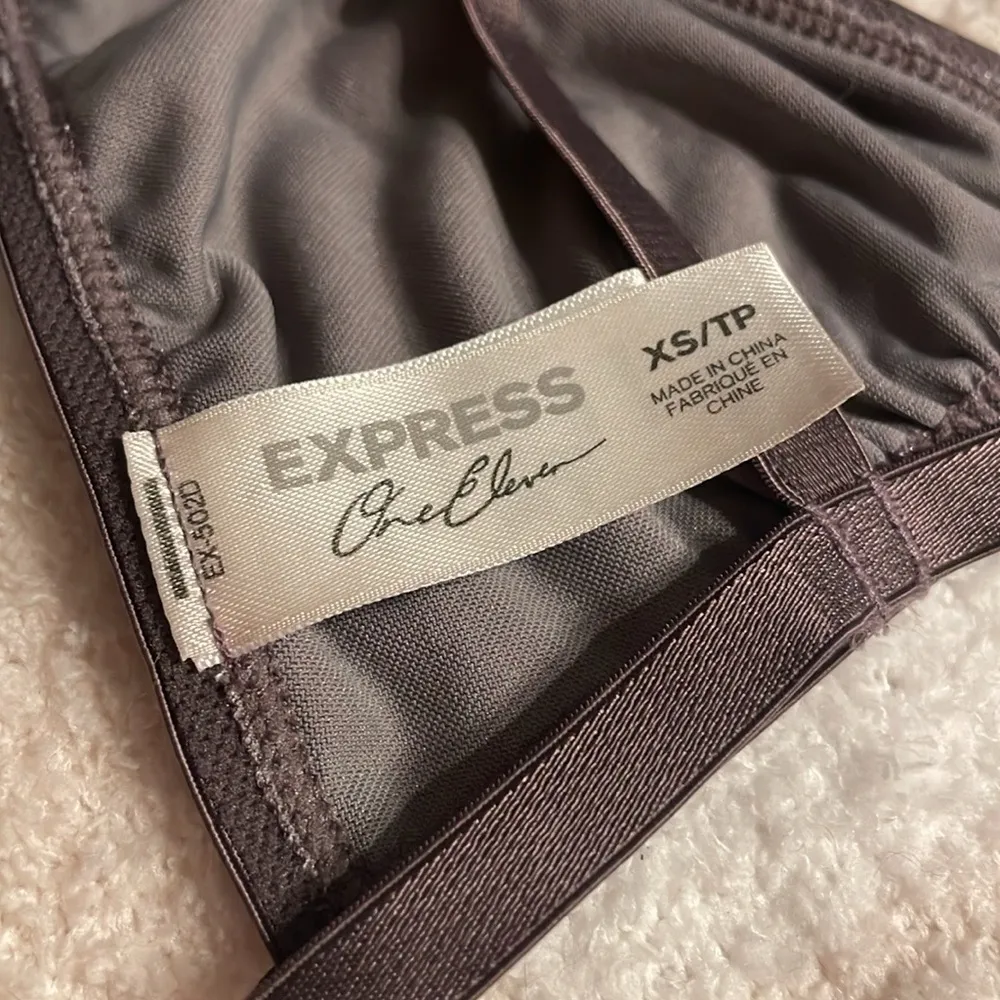 Express Purple Velvet Strappy Bralette - Image 5