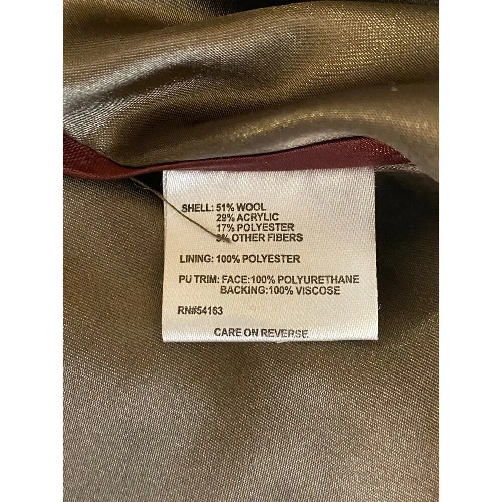 Calvin Women's Size XS Zip Up Pea Coat Beige Gray Boucle Tweed Neutral Academia - Image 8