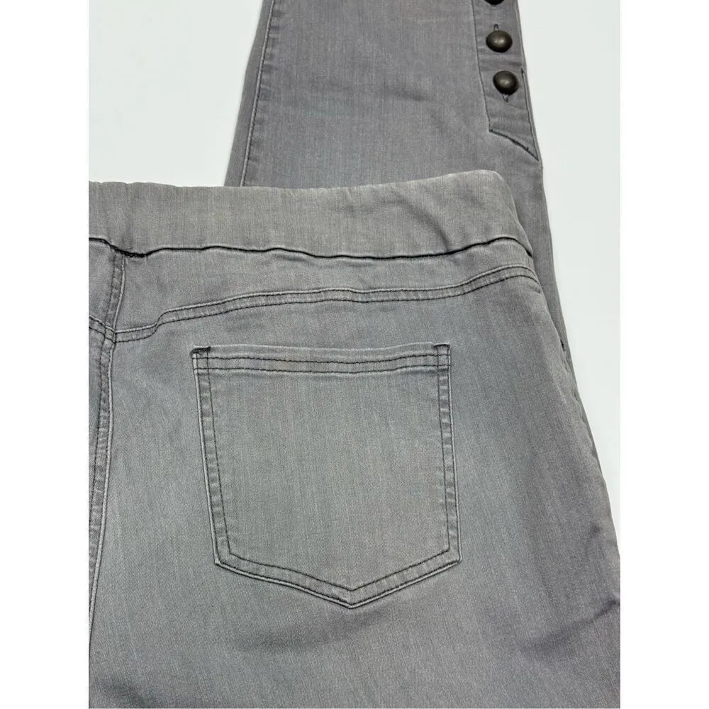 Chico’s gray metal button ankle pull on jegging chino Size 16R - Image 8