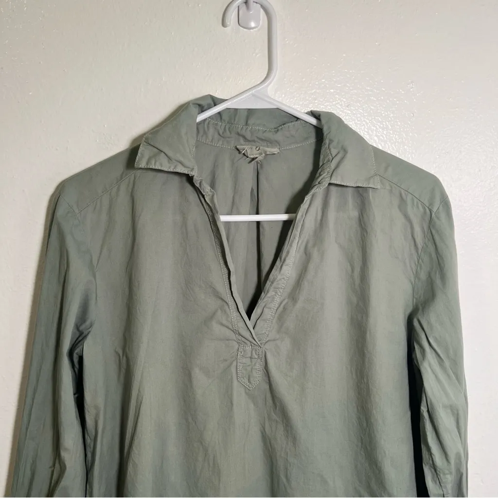 Lou & Grey Split Neck Tunic Top Light Green XS - Image 2