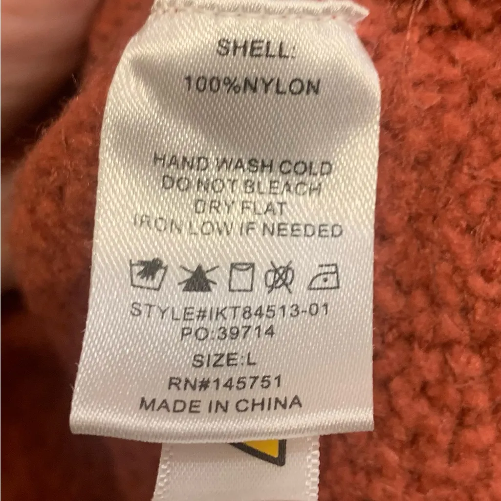 Peach Love California Rust Orange Large Knit Sweater. 2976-Hg - Image 3