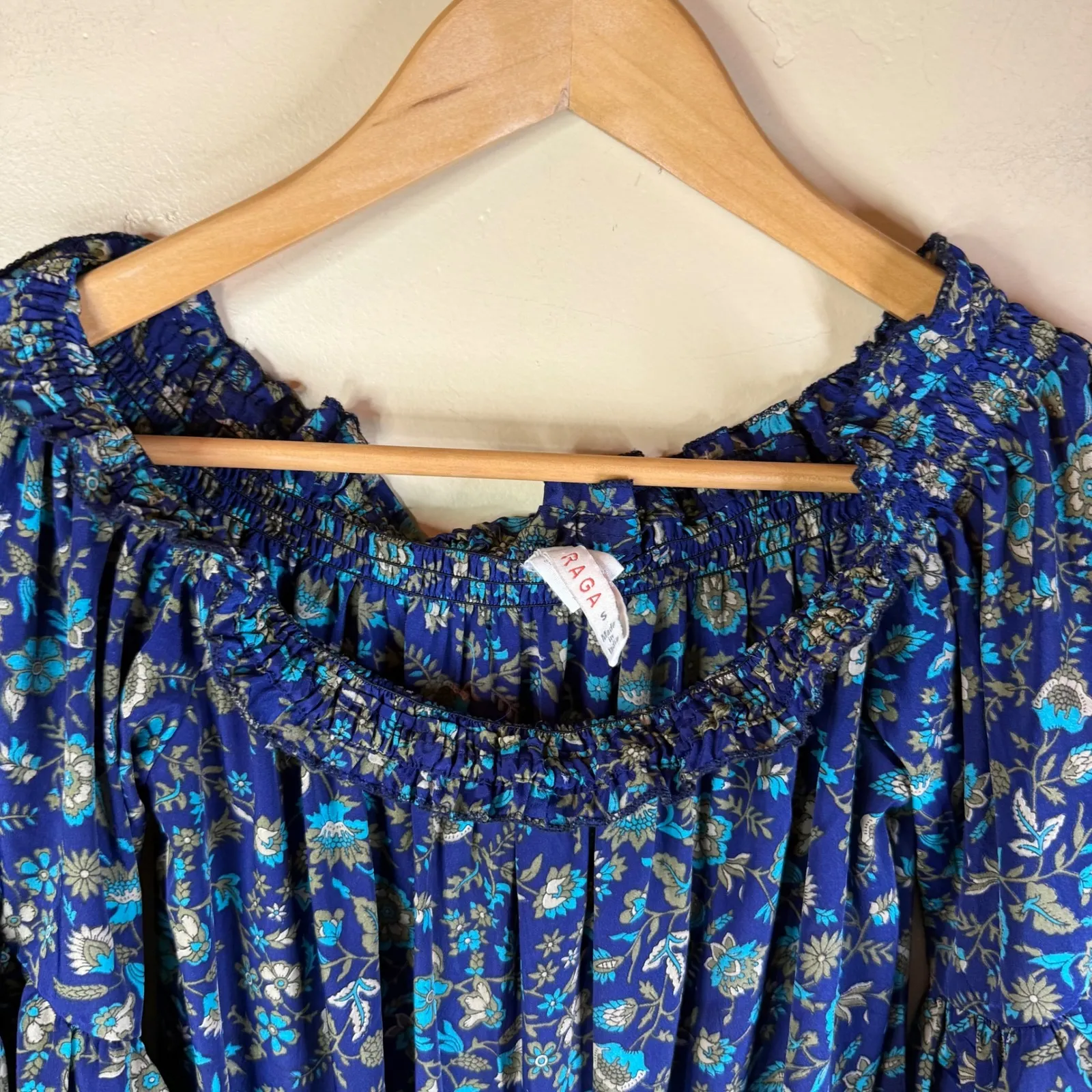 RAGA‎ Anthro Kassie Off Shoulder Floral Print Romper Pom Pom Small Travel Resort - Image 7