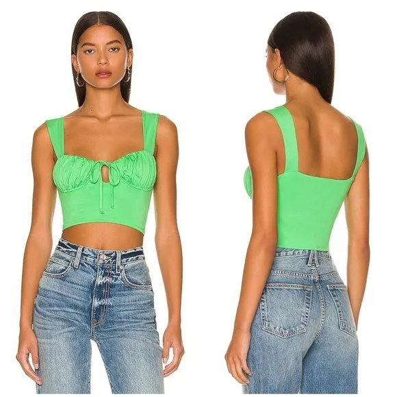 CAMILA COELHO Daisy Top In Green - Image 2