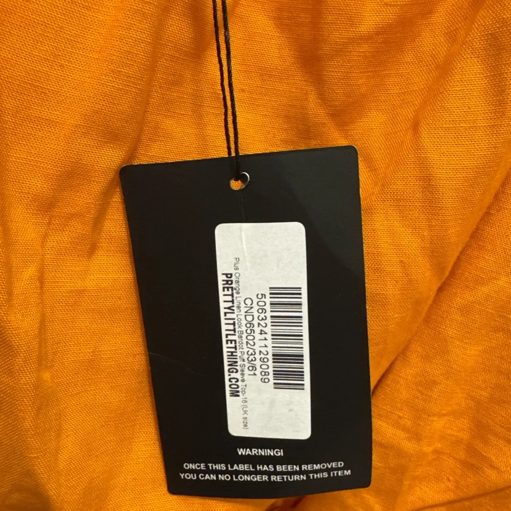 PrettyLittleThing Plus Size 12 Orange Cottage Crop Milkmaid Boho Festival Y2K - Image 5