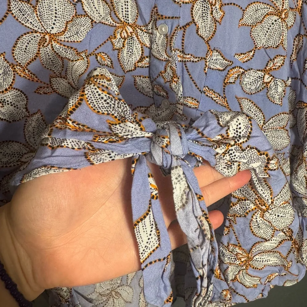 Jessica Simpson Blue Floral Top Ruffled Vacation Size 3X Plus - Image 3