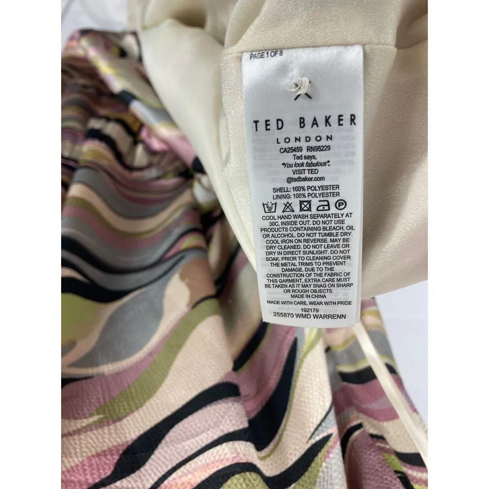 Ted Baker Warrenn Printed Button Through Cami Dress in dusky pink size 00 - Image 6