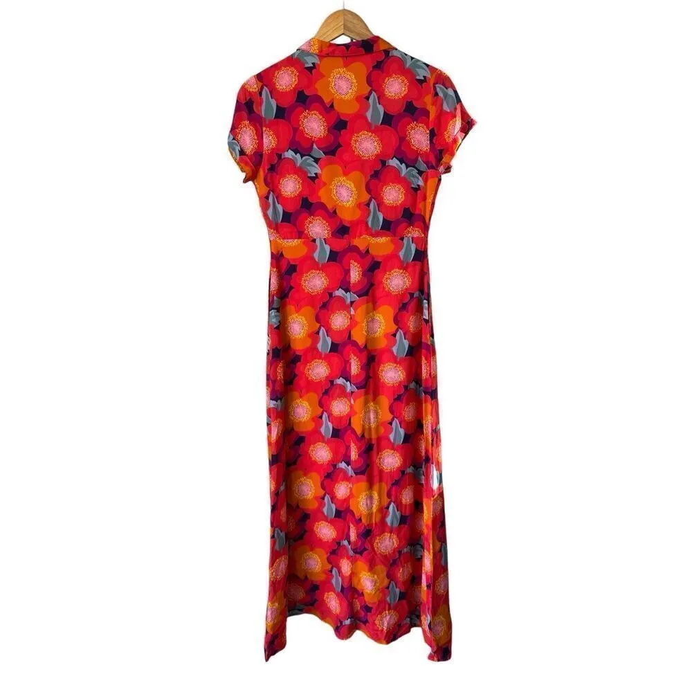 FEVER London Heritage Karina Maxi Dress Size US 4 Red - Image 5