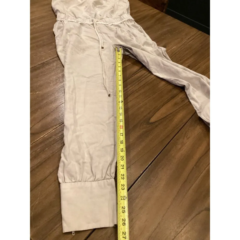 Young Fabulous & Broke Reeve Strapless Jumpsuit Drawstring waist Sea Salt - Image 9